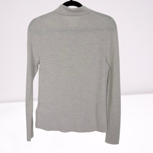 Everlane Women's Merino Wool Soft Pibbed Polo Sweater Long Sleeve Size XL Beige - Picture 5 of 8